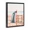 Stupell Industries Retro Beach Surfboards Leaning Black Framed Floater Canvas Wall Art, design by Sisi and Seb